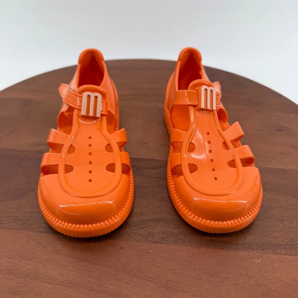Mini Melissa Hip Daydream BB Orange Jelly‎ Sandals Kids Size 12 Vegan 35903